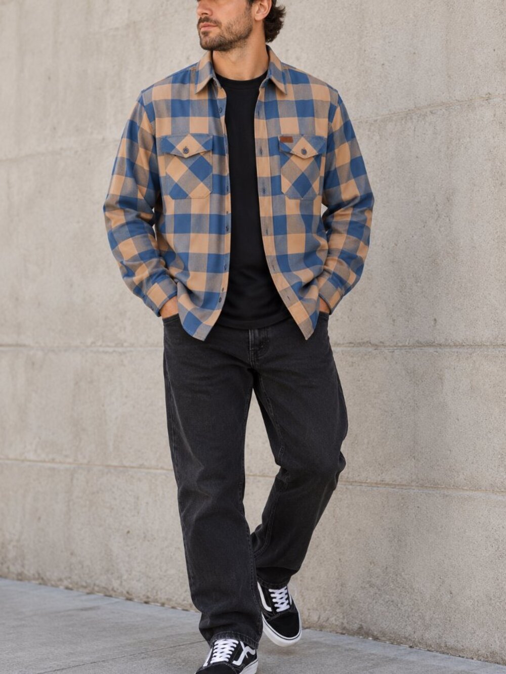 Dixxon, B Strong, Dixxon Flannel Company, XLT, XL Tall, blue plaid, tan plaid,